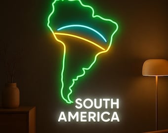 South America Neon Sign – Map Outline with "Germany" Text, Travel-Inspired Neon Wall Art, Country Silhouette Light