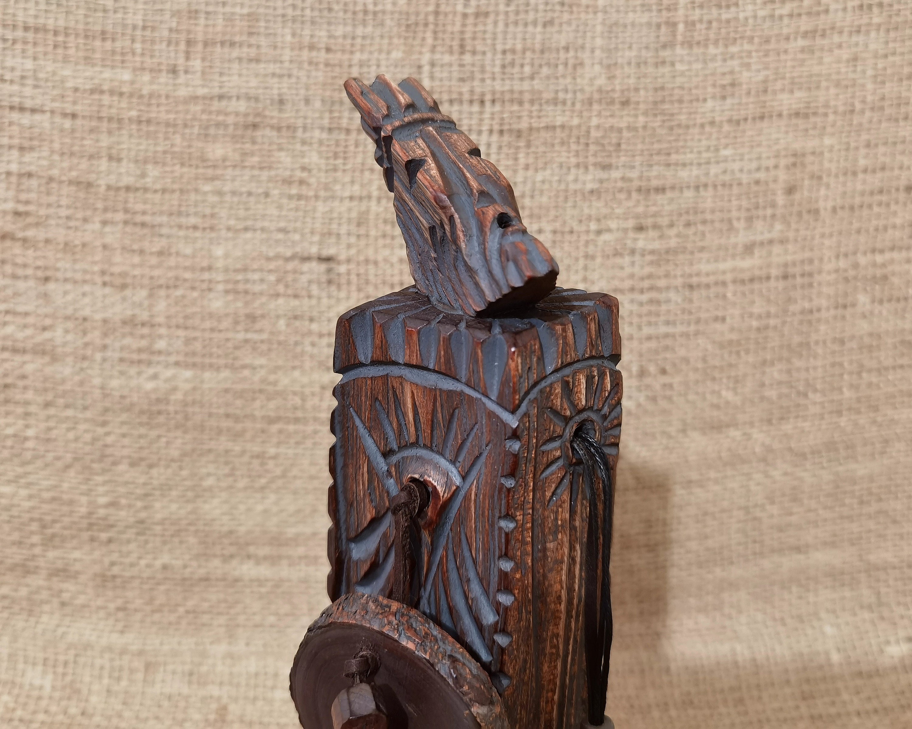 Shaman Totem Interior Sculpture Handmade Wooden Figurune | Etsy