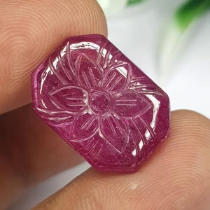 Natural Ruby Handmade Carving Gemstone | Hand Carved Ruby Stone | Red Ruby Carving | Artisan Carved Gemstone | Jewelry Making Stone