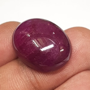 Naturlig oval rubin cabochon ädelsten, ouppvärmd mozambikisk rubin lös sten 25,50 ct