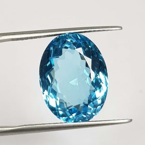 Natural Swiss Blue Topaz Oval, 16X12 mm Excellent Cut oval shape Blue Topaz Pair, Top Quality Flawless Clean Swiss Blue Topaz Earring stones