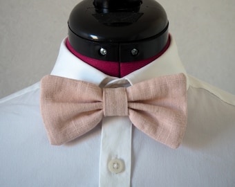 Adjustable bow tie plain powder pink