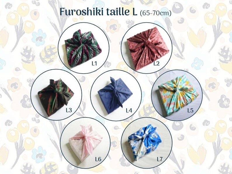 Furoshiki upcyclé Emballage cadeau réutilisable en tissu image 3