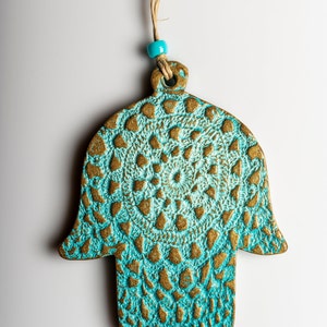 Hamsa HandMade Turquoise Gold – Israel