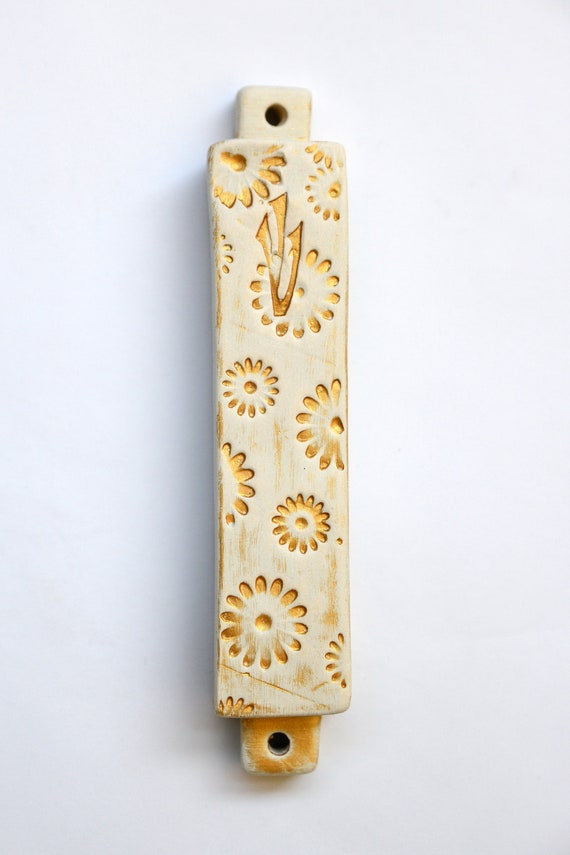 Jewish Gift Adi Sidler Angle Mezuzah 12 cm Metal Art For all the