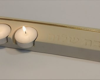Candlestick Shabbat Shalom Candlestick Holder- Rechel Eisenberg