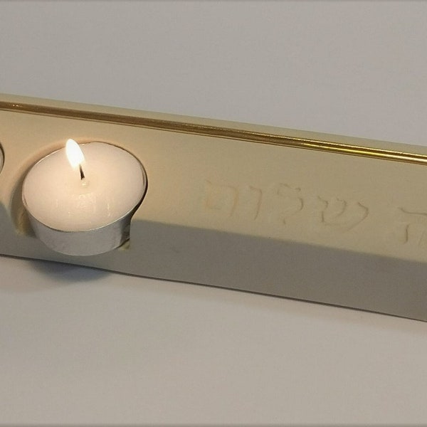 Candlestick Shabbat Shalom Candlestick Holder- Rechel Eisenberg