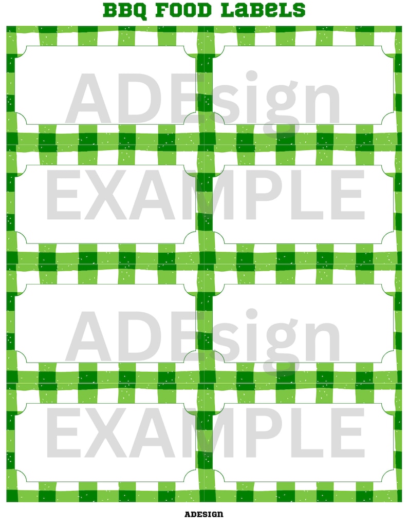 BBQ Food Labels: Cookout Buffet Cards (PDF) - Etsy