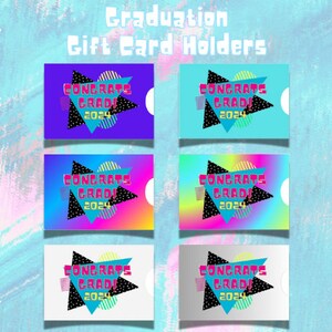 Printable Graduation Gift Card Holder - 90s retro graduation gift card - 90s kid - congrats grad - retro inspired - 2024 graduate