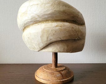 Beret Millinery Hat Block 90s vintage plastic supplies Wood form Antique mold