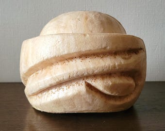 Beret Millinery Hat Block 90s vintage plastic supplies Wood form Antique mold