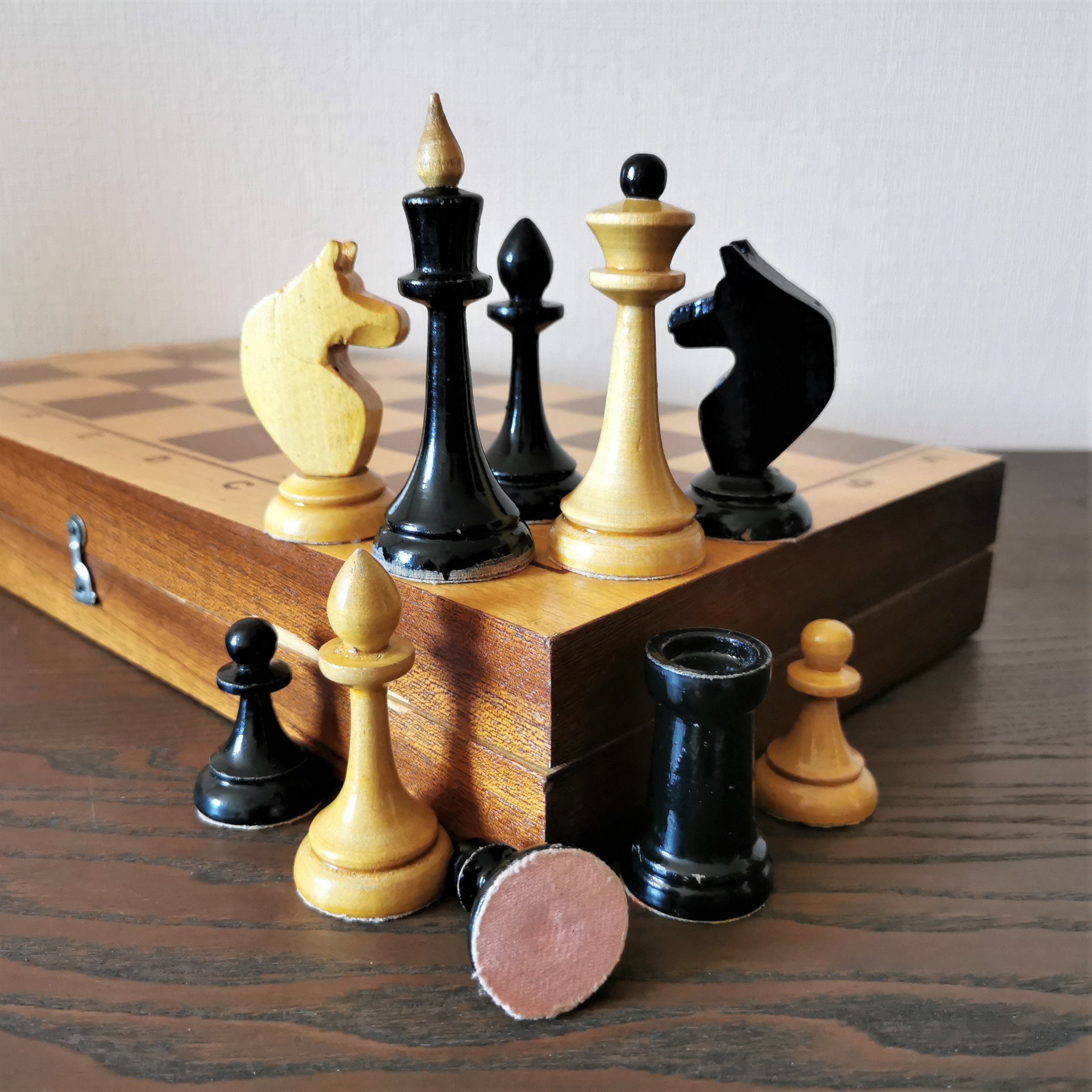 Queen's Gambit TV series Soviet chess set Wooden russia Etsy