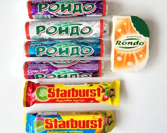 Vintage set 7 Rondo Аreclamevoorbeeld Fake Food Candy Store-displaypop