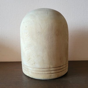 Heavy Vintage wooden hat block Millinery supplies Wood form Antique mold