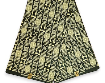 RARE!!! Vintage 80s, Fabric / African Print, Wax Cloth /ivory