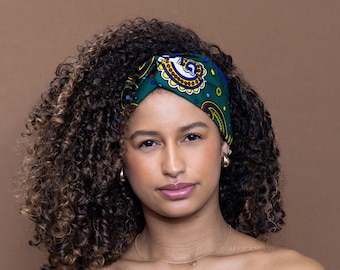 African print Twist Headband Headpiece - Adults - Hair Accessories - Green Multicolor Paisley