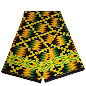 African Kente print fabric - Multicolor KENTE Ghana wax cloth KT-3111 - 100% Cotton