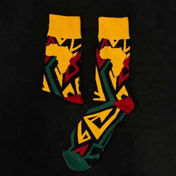 African socks / Afro socks / Kente socks - Yellow - African Print Socks