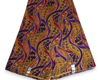 African print fabric - Exclusive Embellished Glitter effects 100% cotton cloth - GL-4019 Purple Gold