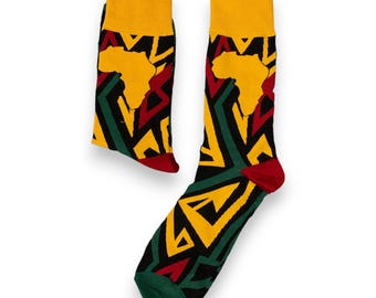 African socks / Afro socks / Kente socks - Yellow - African Print Socks