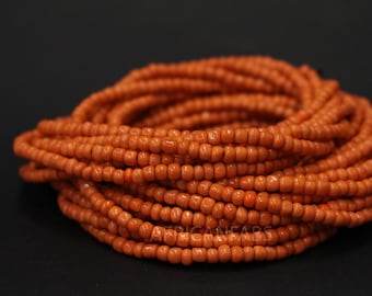 Afrikanische Taillenperlen / Taillenkette - BENIN - Orange (elastisch) - Traditionelle Taillenperlen / Afrikanische Bauchketten zum Abnehmen