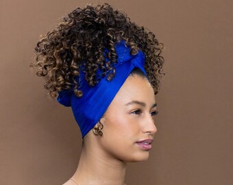 Blue Headwrap - Stretchy Jersey Fabric Turban