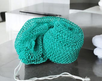African net sponge / African exfoliating net / Sapo sponge - Turquoise
