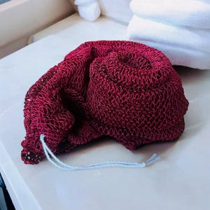 African net sponge / African exfoliating net / Sapo sponge - Burgundy red