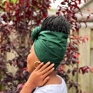 Afrikanisches Kopftuch - Grün einfarbig - Kopftuch Turban / Schal / Stirnband / Kopftuch / Wickeltuch