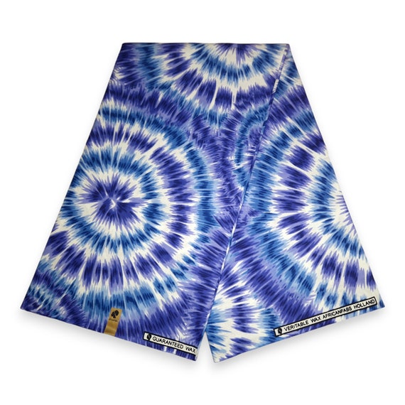 African Print Fabric - Blue Tie Dye - Wax Print Fabric / African