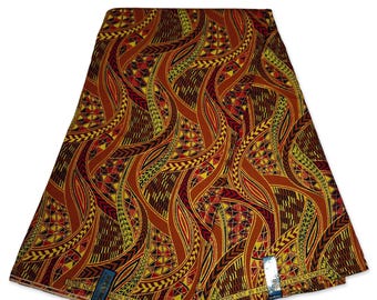 African print fabric - Exclusive Embellished Glitter effects 100% cotton cloth - GL-4002 Brown Gold