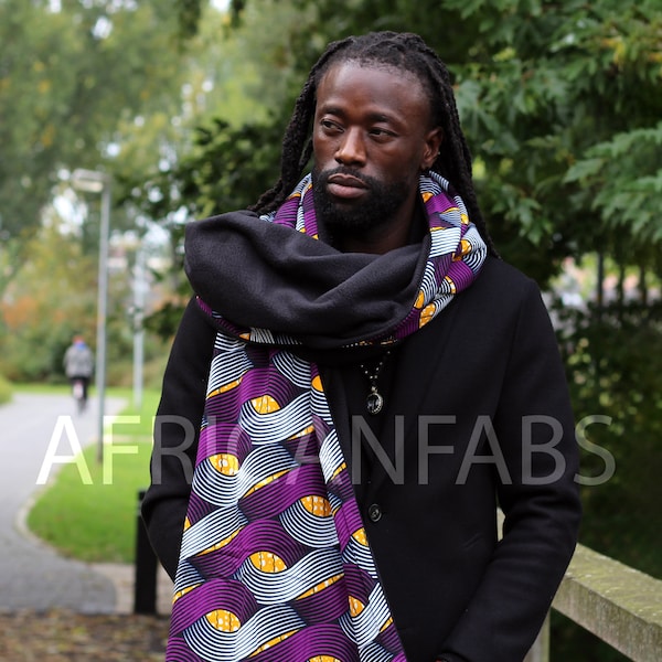 Imprimé Africain Polaire Chaude Foulard d’Hiver pour Adultes Unisexe - Enchevêtrement Violet