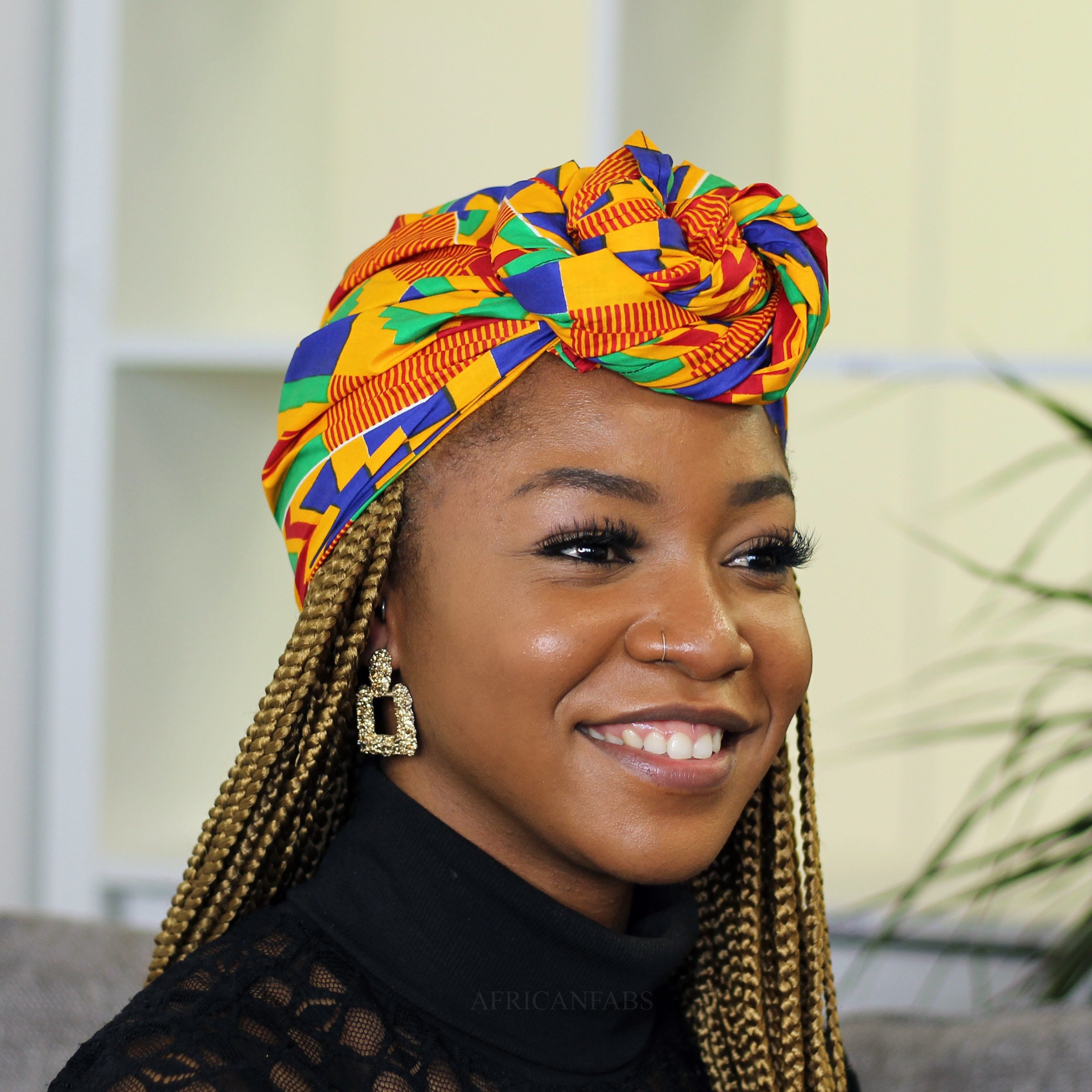 Durag / Du-rag / Do-rag / Bandana - Unisex - Orange / Blue – AfricanFabs