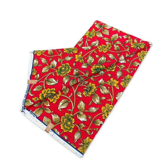 Tissu Wax Pagne Imprimé Africain - 2 Yards (environ 1.83m) X 120cm De Large, Vert, Coton/polycoton