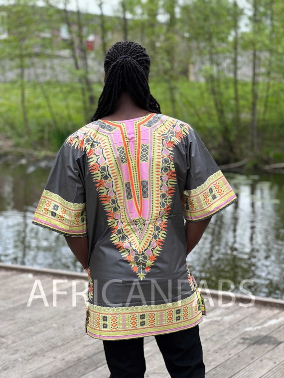 valgfri Ed Duplikere Gray Dashiki Shirt / Dashiki Dress African Print Top - Etsy