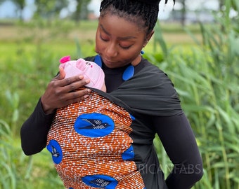 Afrikanischer Print Babytrage / Babytragetuch / Babytragetuch / Ankara Babytrage für Neugeborene - Speed Bird Orange