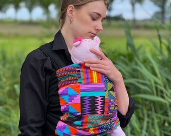 African Print Baby Carrier / Baby sling / baby wrap / ankara baby carrier for newborn - Purple / Pink kente