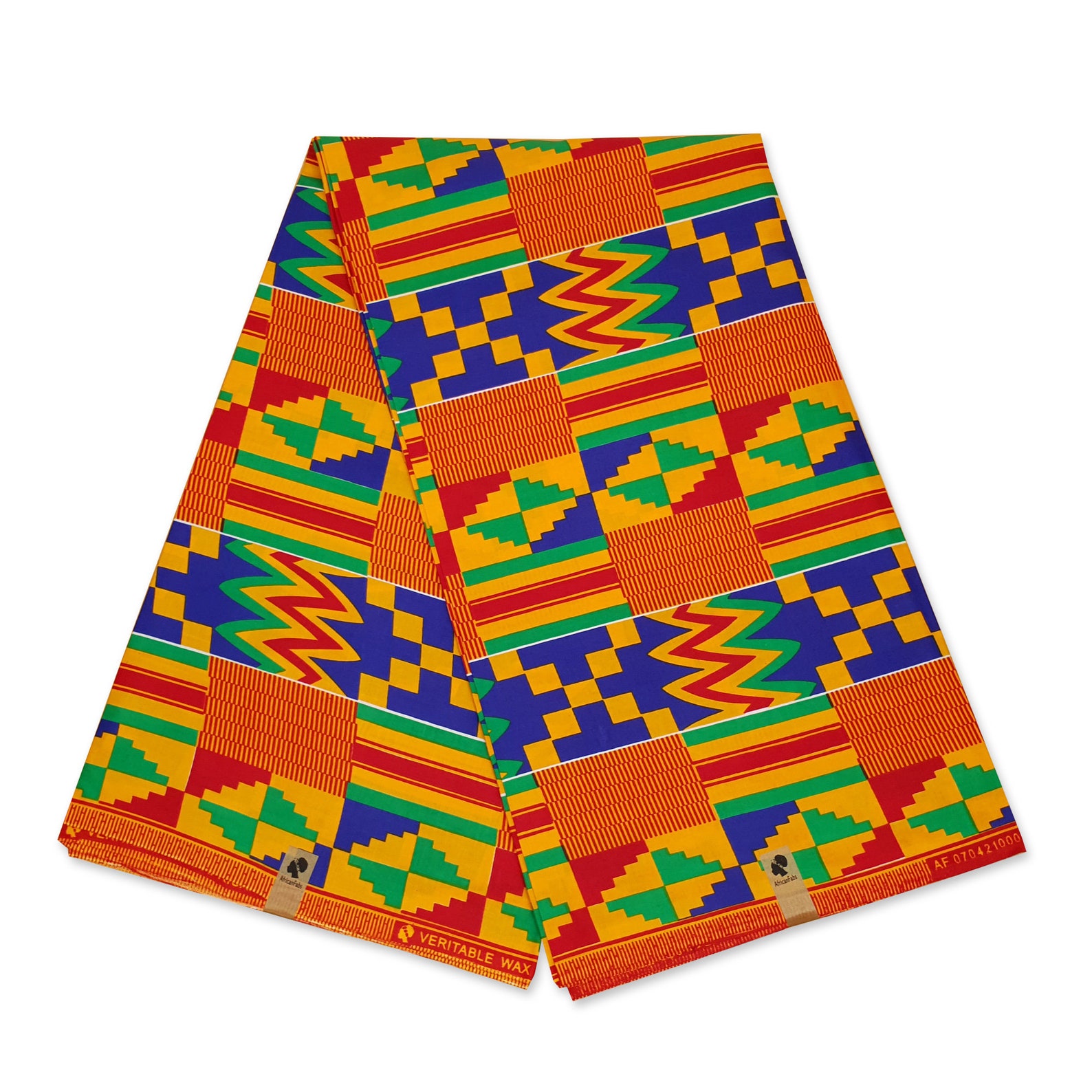 African Blue / Orange Kente Print Fabric KENTE Ghana Wax Cloth - Etsy UK