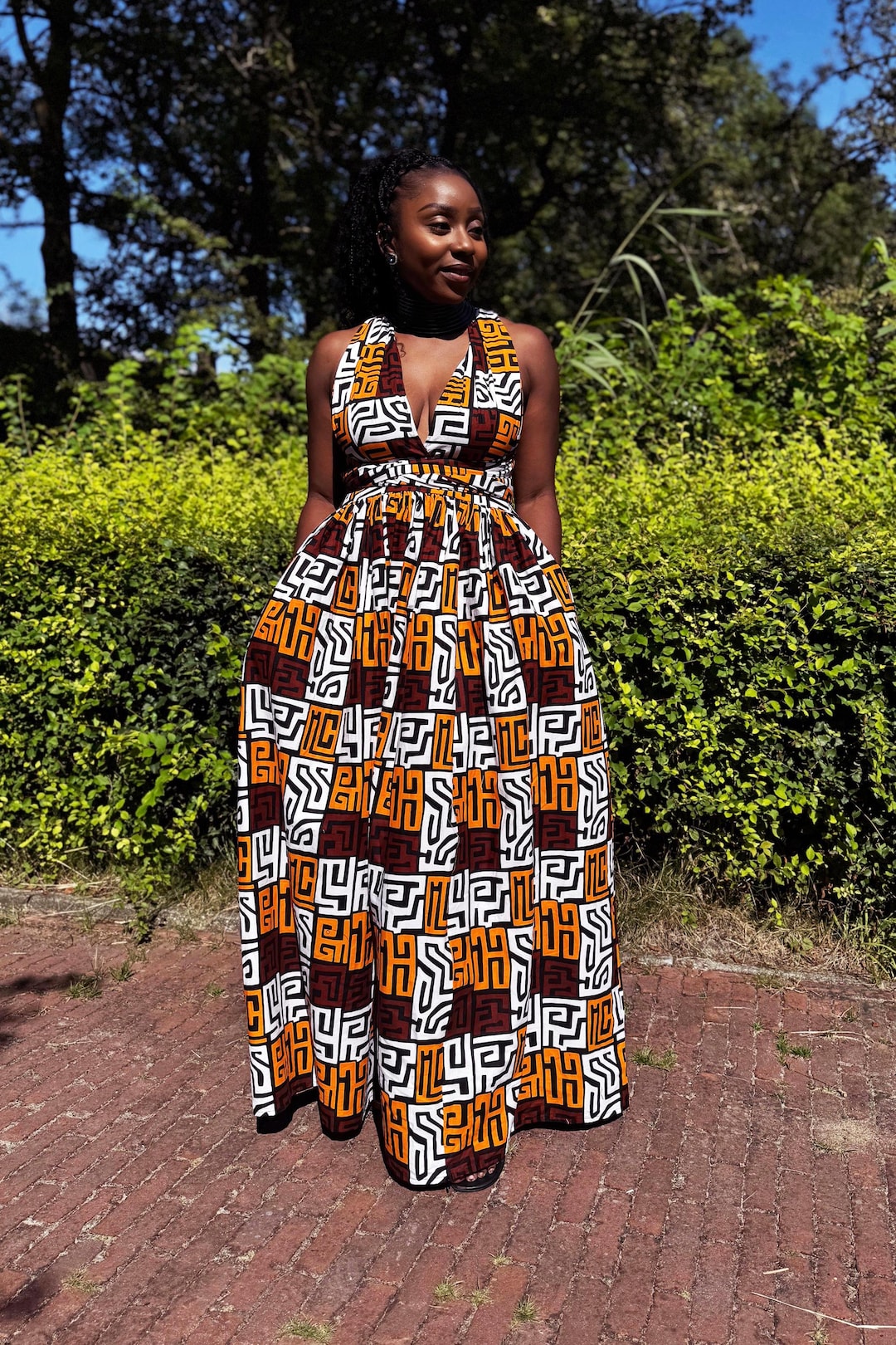 african print maxi dress Oge African Print Wrap Maxi Dress - African Fashion in USA at MYTRIBENG S / REGULAR