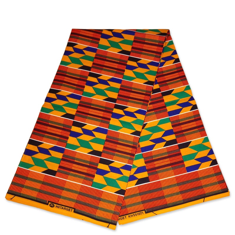 Afrikanischer Kente-Druckstoff Mehrfarbiger KENTE Ghana-Wachsstoff KT-3088 100 % Baumwolle Bild 1