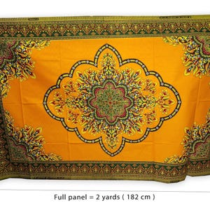 African print fabric - Yellow-Orange Java Design - Wax print fabric / African cloth / Ankara material - 100% cotton