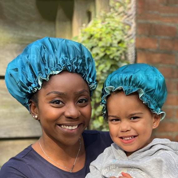 Bonnet de cheveux en satin vert ensemble Mère Fille / Maman & Moi Ensemble de  bonnet pour enfants bonnet de sommeil de nuit en satin réversible -   France