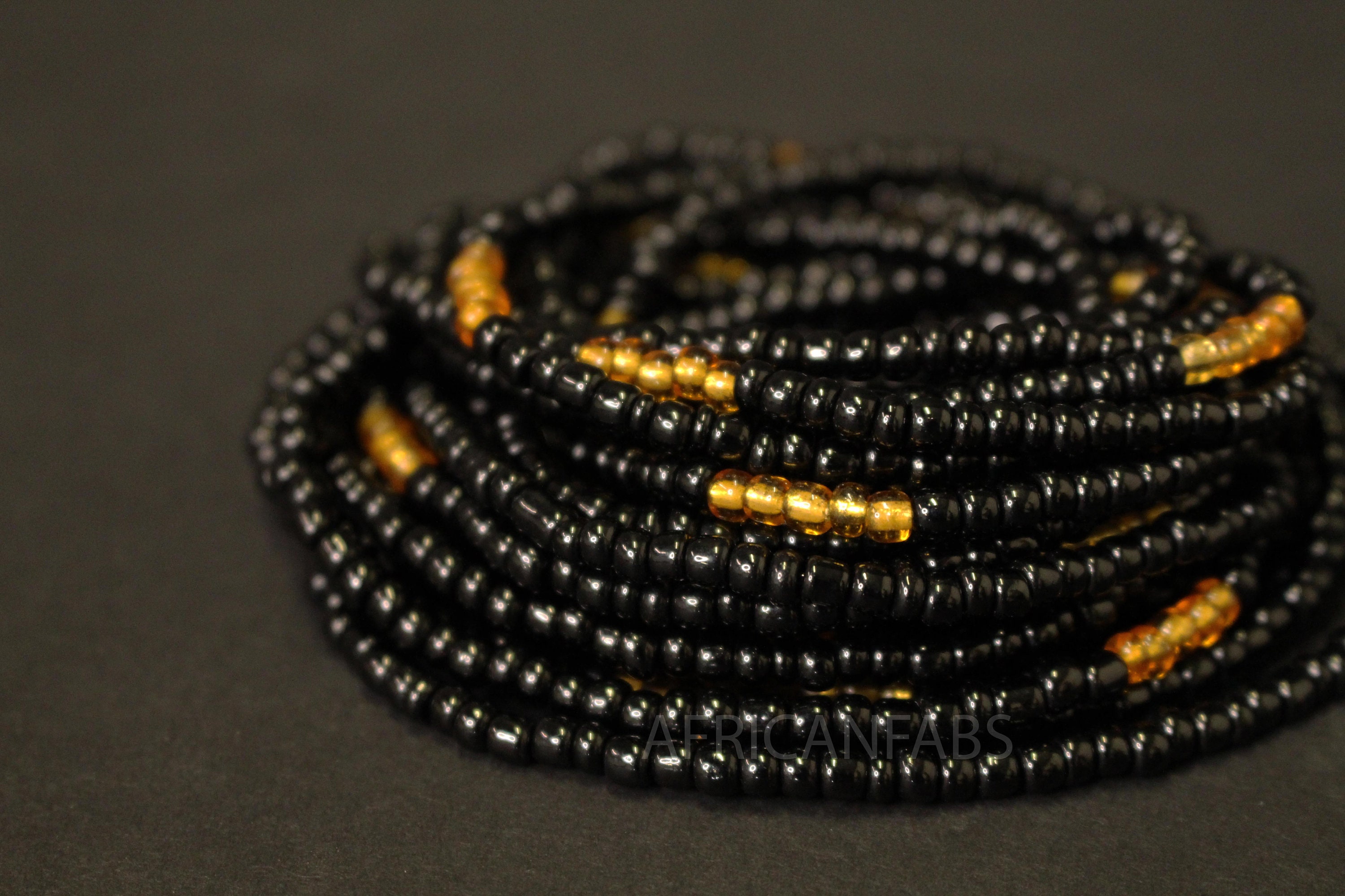 Black and gold waist beads clearance