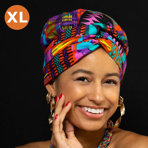 Pre-tied Turban (Blue & Orange Kente) Kente African Print pre-tied Turban for Men | eBay main image 2