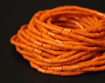 Afrikanische Taillenperlen / Taillenkette - EDO - Orange (elastisch) - Traditionelle Taillenperlen / Afrikanische Bauchketten zum Abnehmen