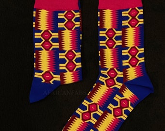 Afrikanische Socken / Afro-Socken / Kente-Socken - Rosa - Socken mit afrikanischen Drucken