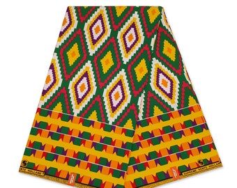 KENTE Fabric - African Kente ghana cloth print - KT-3092 Ankara Cotton Fabrics - Ghana cloth