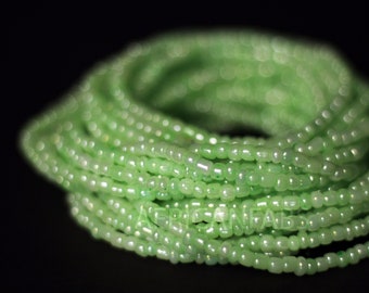 Perles de taille africaines / Chaîne de taille - AKUGBE - Vert menthe (élastique) - Perles de taille traditionnelles / Chaînes de ventre amincissantes africaines