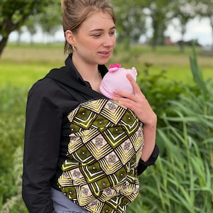 Portabebés con estampado africano / cabestrillo para bebés / envoltura para bebés / portabebés ankara para recién nacidos - Verde / amarillo