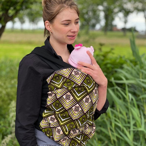 African Print Baby Carrier / Baby sling / baby wrap / ankara baby carrier for newborn - Green / yellow